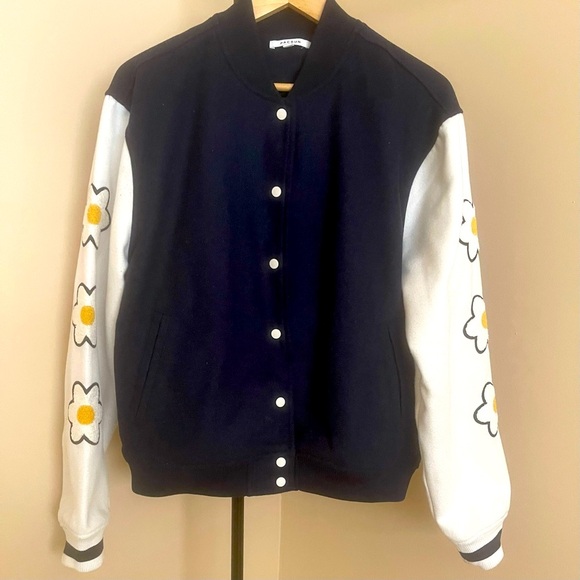 PacSun Varsity Jacket with Floral Sleeves - Picture 2 of 9